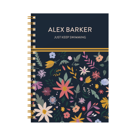 Personalised Combined Diary & Notebook - Flower Design by FROM YOU TO ME