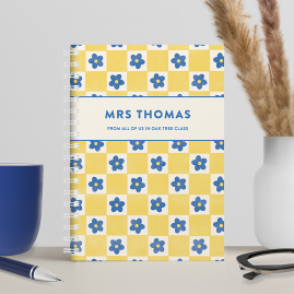 Personalized Funky Squares Combined Diary & Notebook