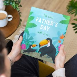 My First Father's Day Personalised gift book lifestyle photo.