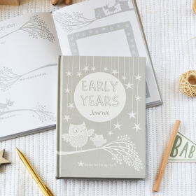 Early Years Gray baby to five years record journal & notebook by FROM YOU TO ME