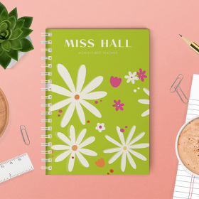 Personalized Funky Flowers Diary by FROM YOU TO ME