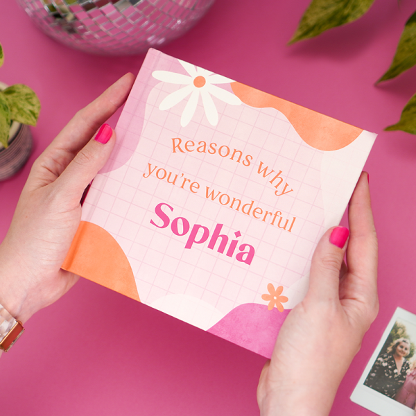 Personalised Reasons Why Gift Book For Friends & Relatives Funky Pink Lifestyle by FROM YOU TO ME